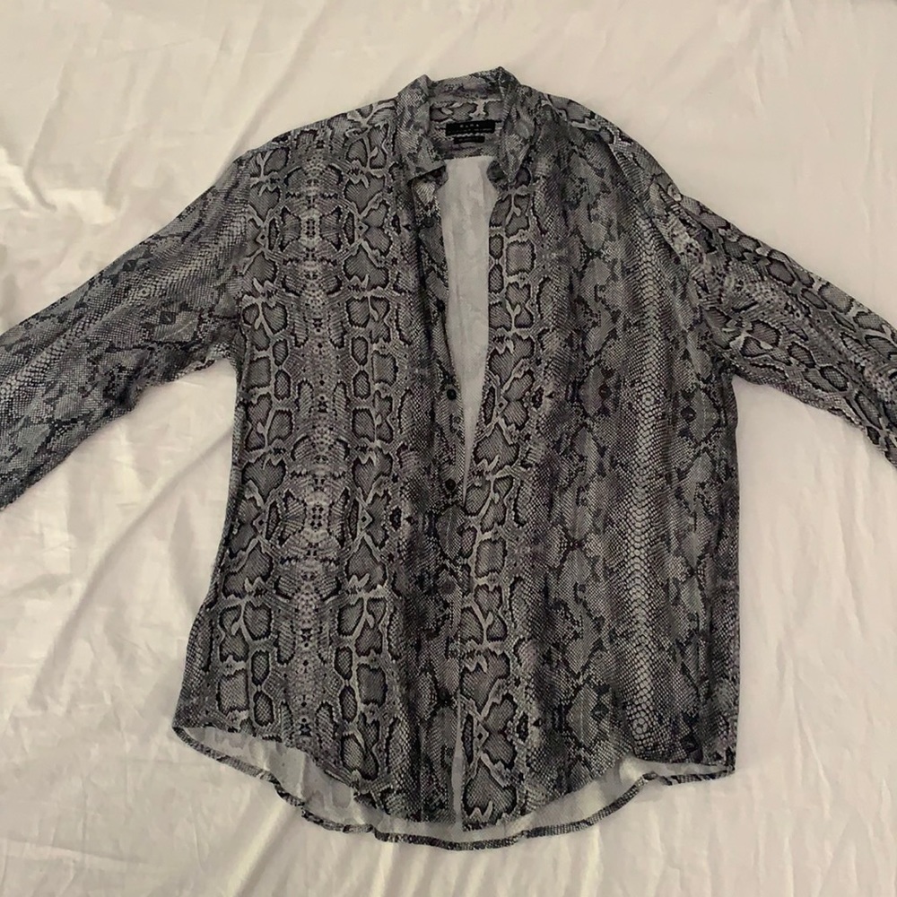Zara men’s snakeskin button up